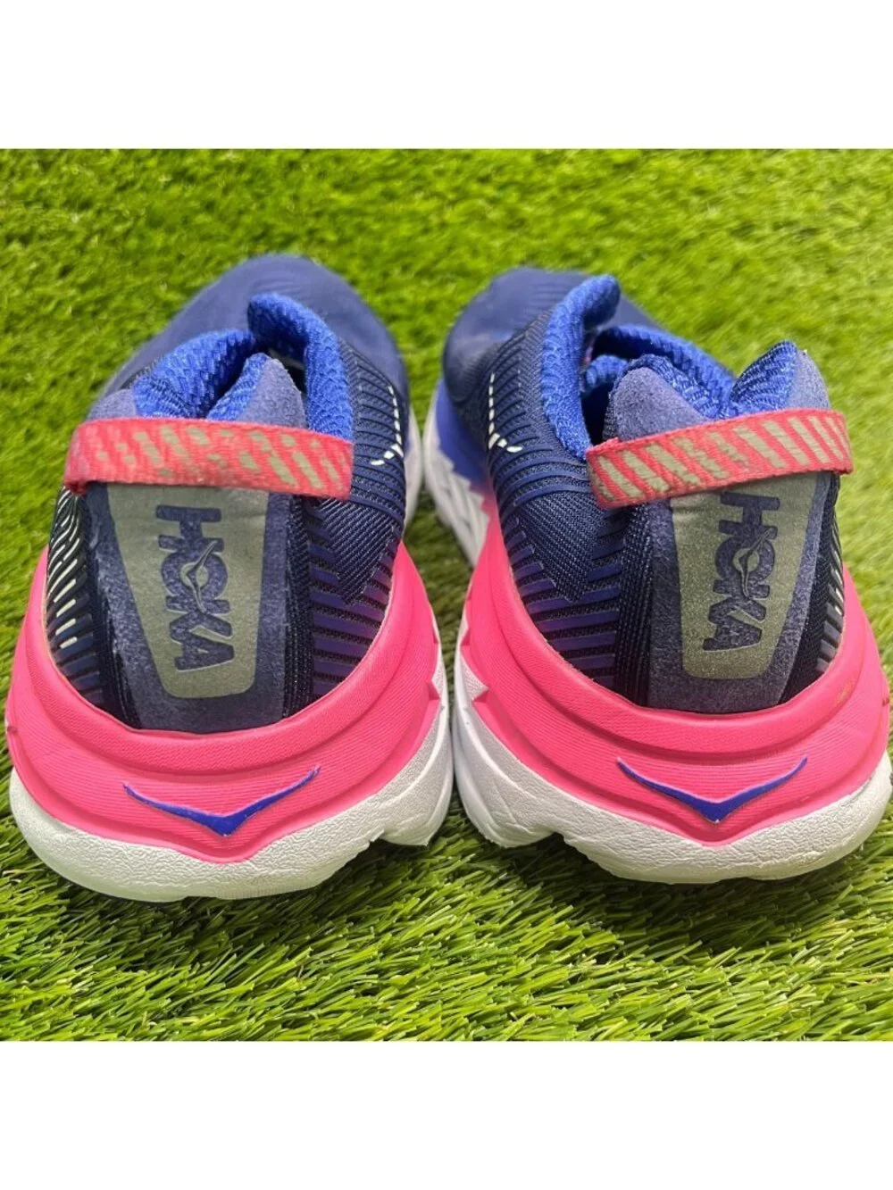 Hoka One One Bondi 5 Mens Size 8.5 Blue Pink Athletic Running Shoes Sneakers